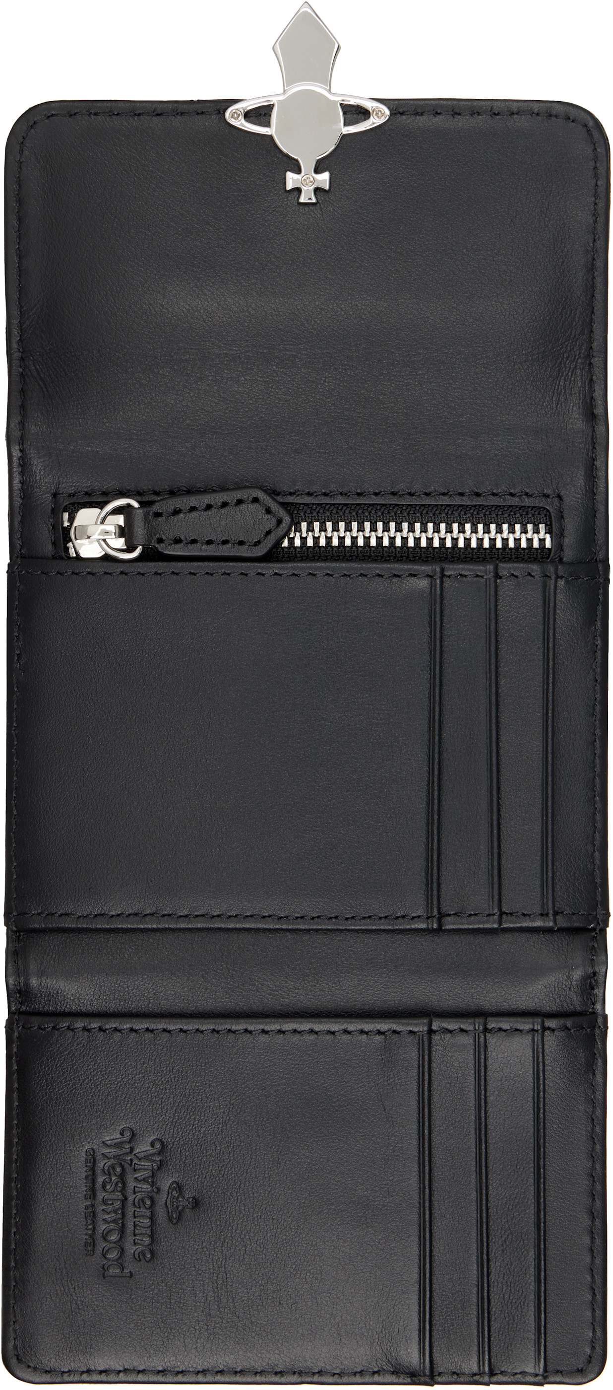 Vivienne Westwood: Black Orb Clasp Wallet | SSENSE