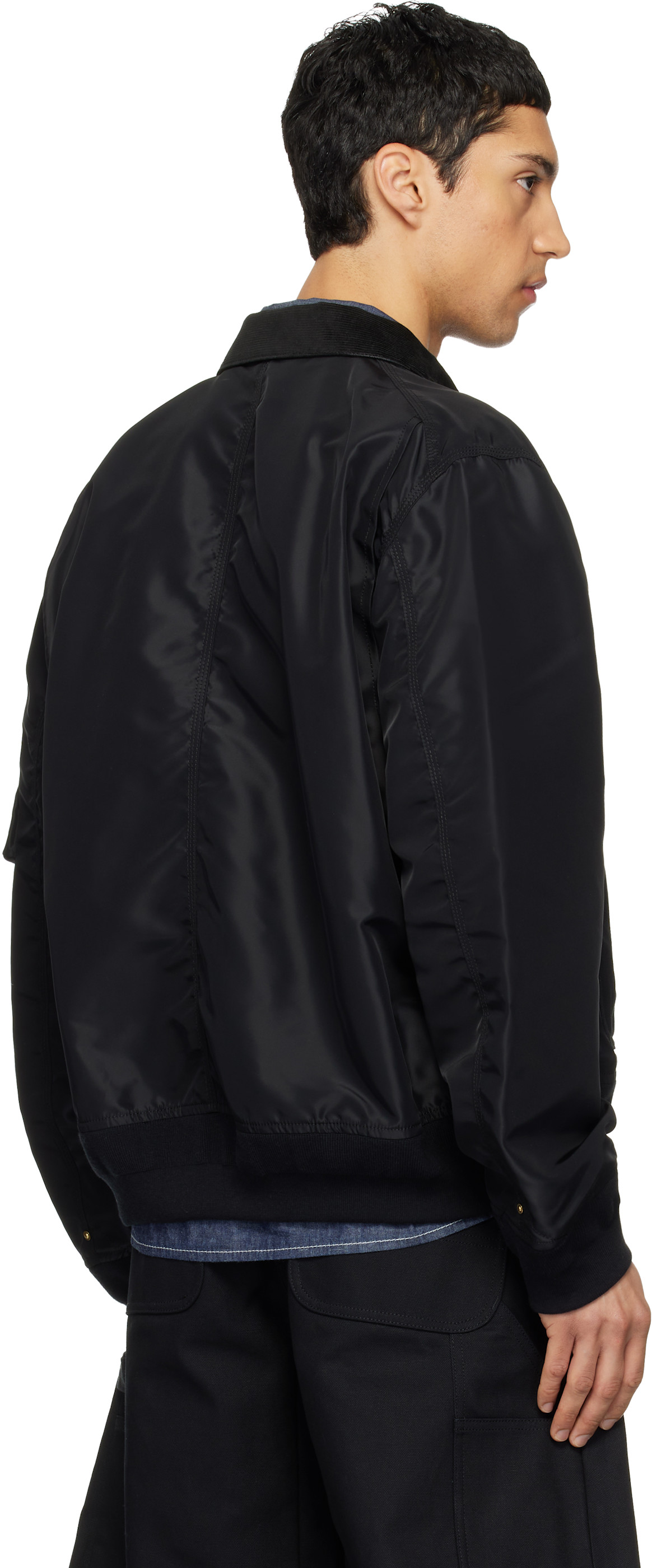 sacai: Black Carhartt WIP Edition Nylon Twill & Duck Jacket | SSENSE