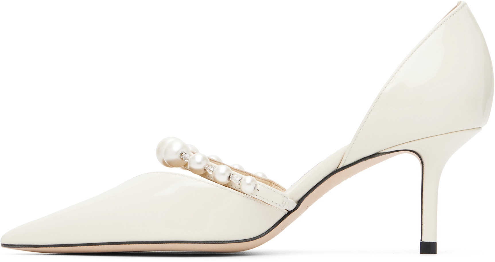 Jimmy Choo: オフホワイト Aurelie 65 ヒール | SSENSE 日本