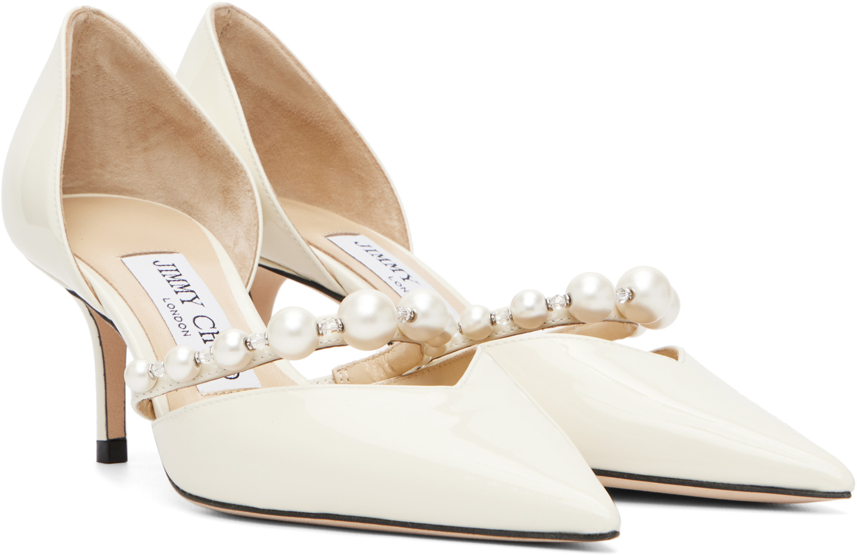 Jimmy Choo: オフホワイト Aurelie 65 ヒール | SSENSE 日本