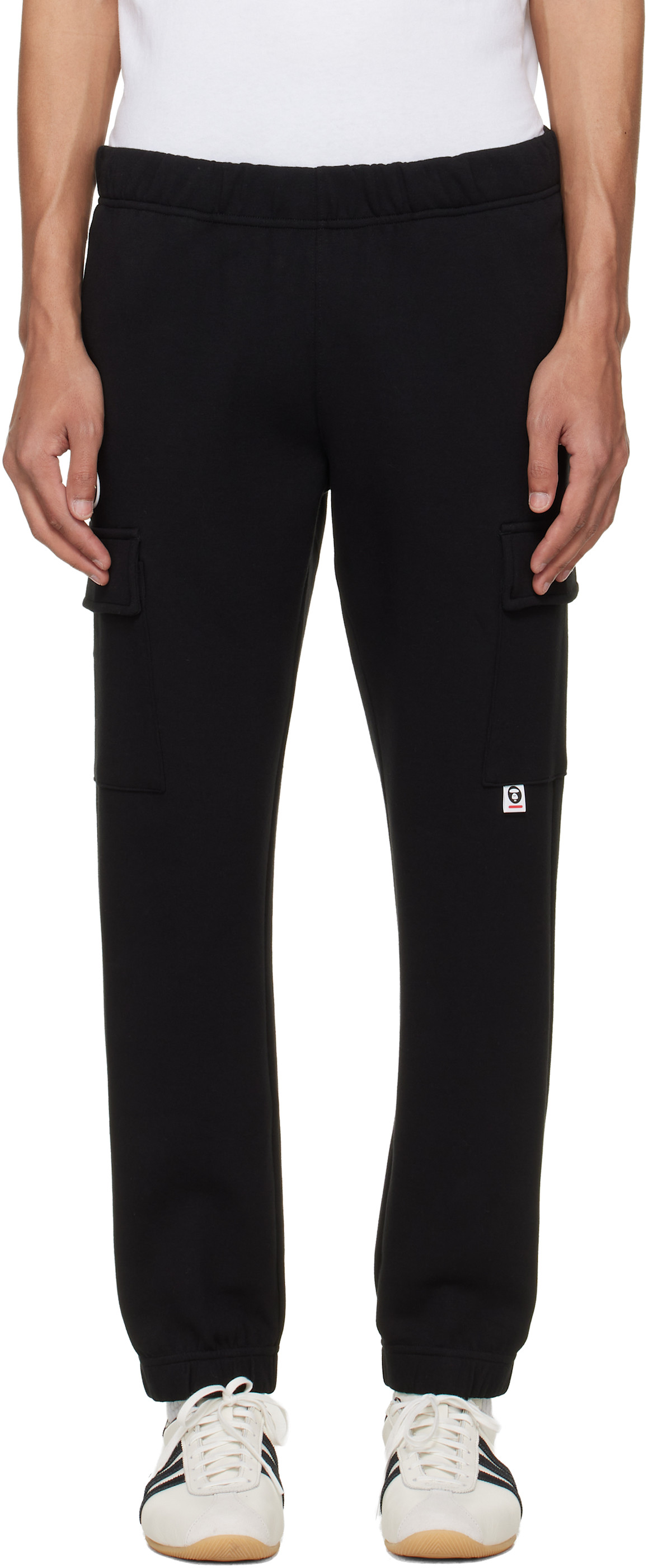 AAPE by A Bathing Ape: Black AAPE NOW Sweatpants | SSENSE