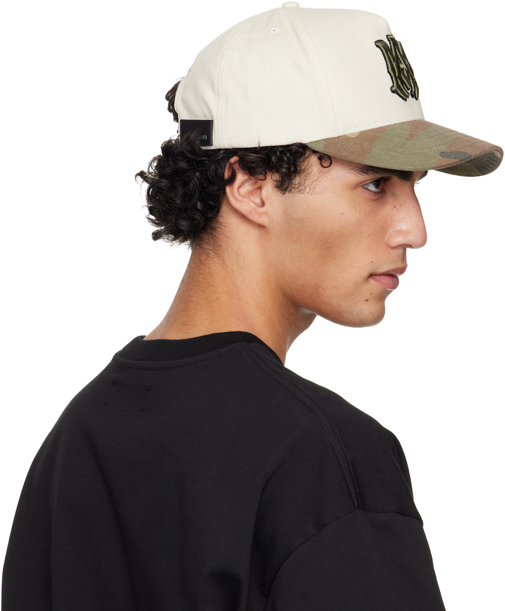AMIRI: Off-White & Khaki MA Outline Camo Canvas Cap | SSENSE