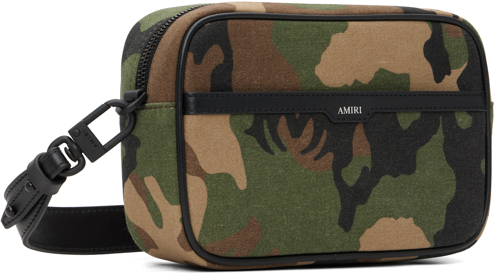AMIRI: Khaki MA Camo Camera Bag | SSENSE
