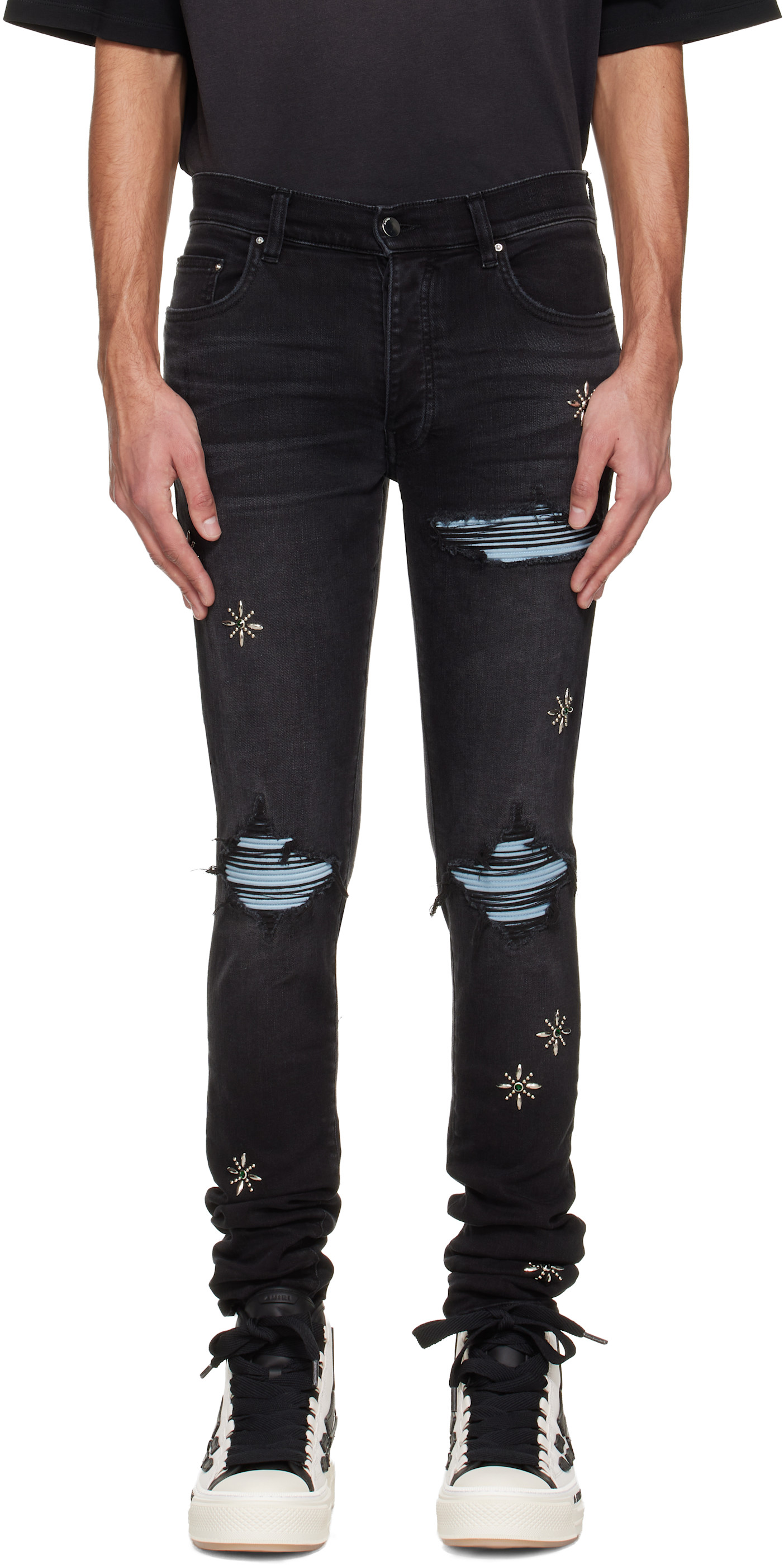 AMIRI: Black Stud MX1 Jeans | SSENSE Canada