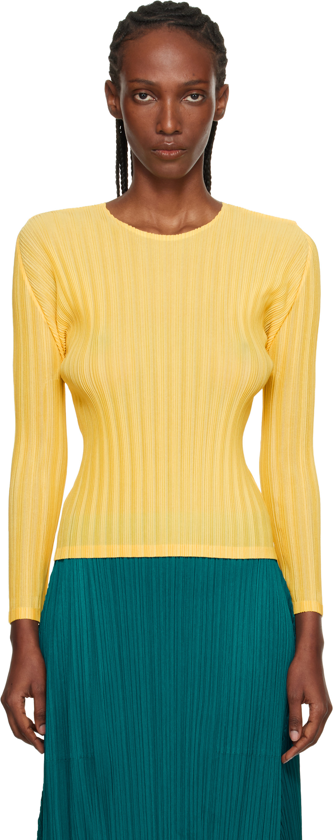 Yellow Rib Pleats January T-shirt