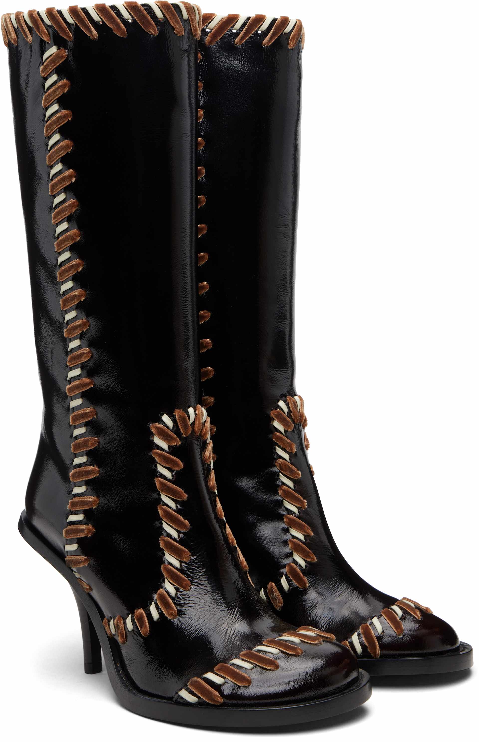 Dries Van Noten: Brown Round-Toe Leather Boots | SSENSE