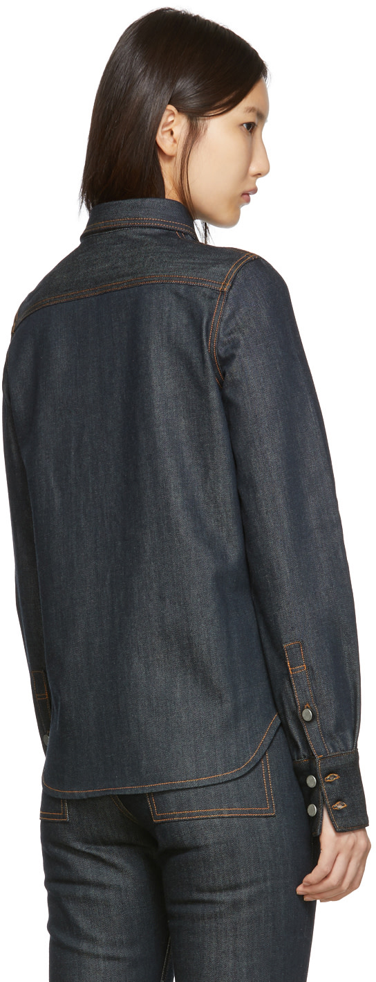S.R. STUDIO. LA. CA. - Indigo Unlimited Denim Oversized Button-Down Shirt