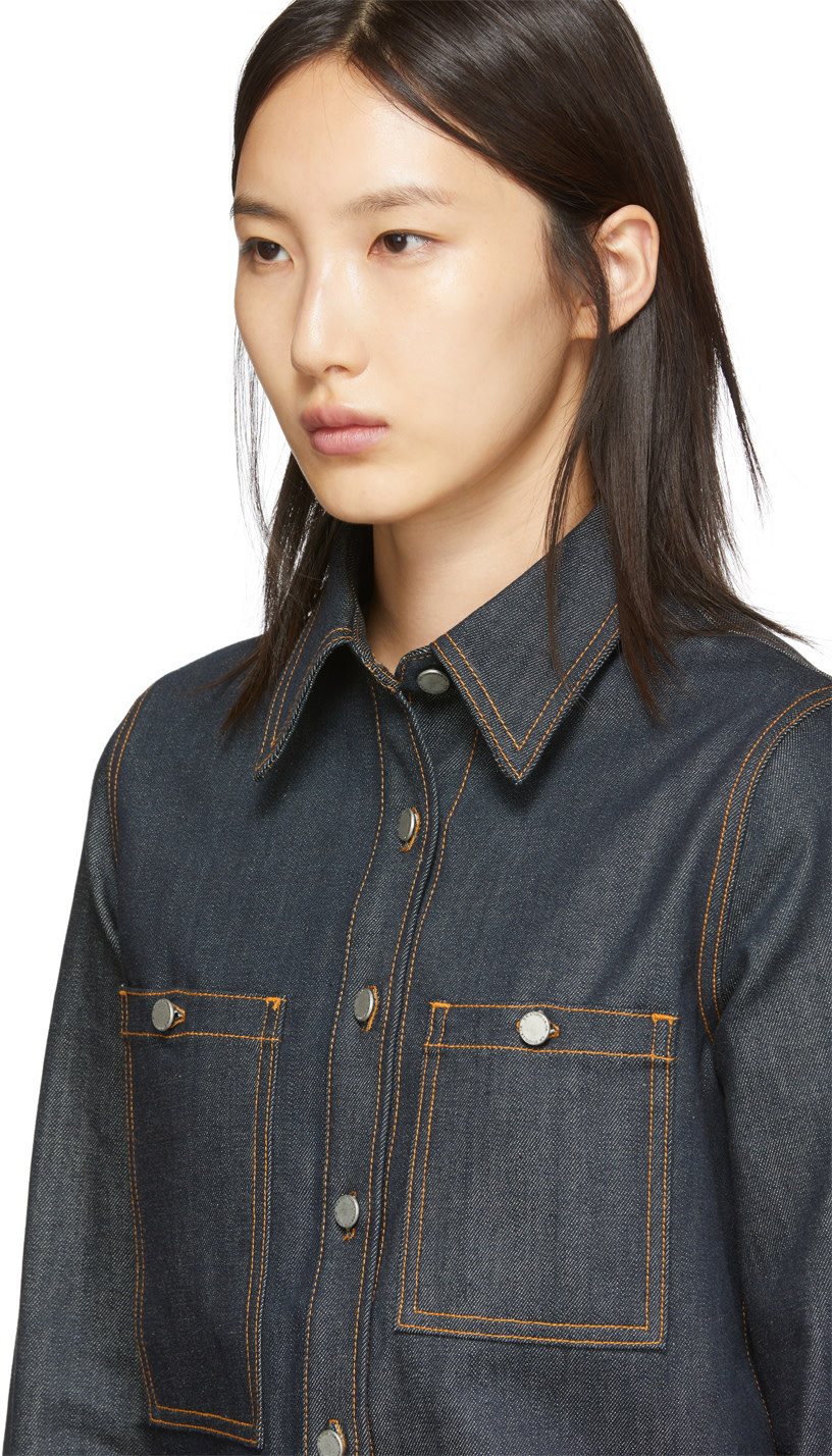 S.R. STUDIO. LA. CA. - Indigo Unlimited Denim Oversized Button-Down Shirt