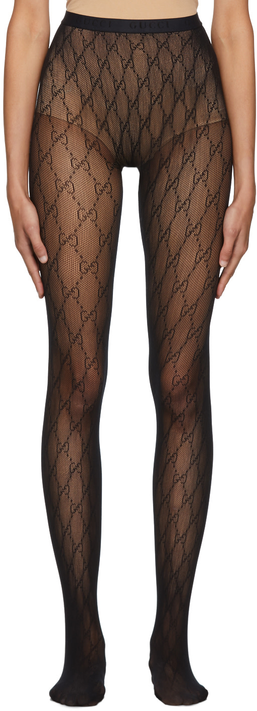 GUCCI 網タイツ Gucci: Black GG Tights | SSENSE