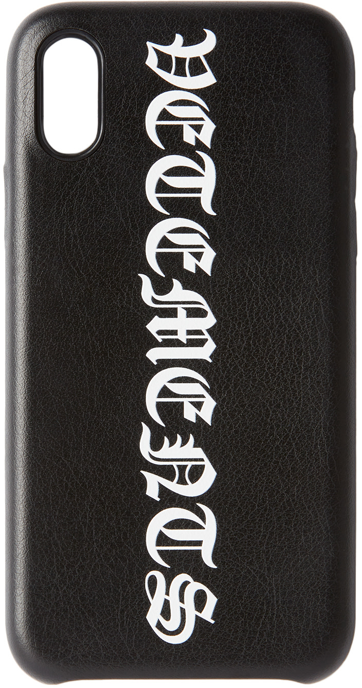VETEMENTS - Étui pour iPhone XS noir Vertical Logo
