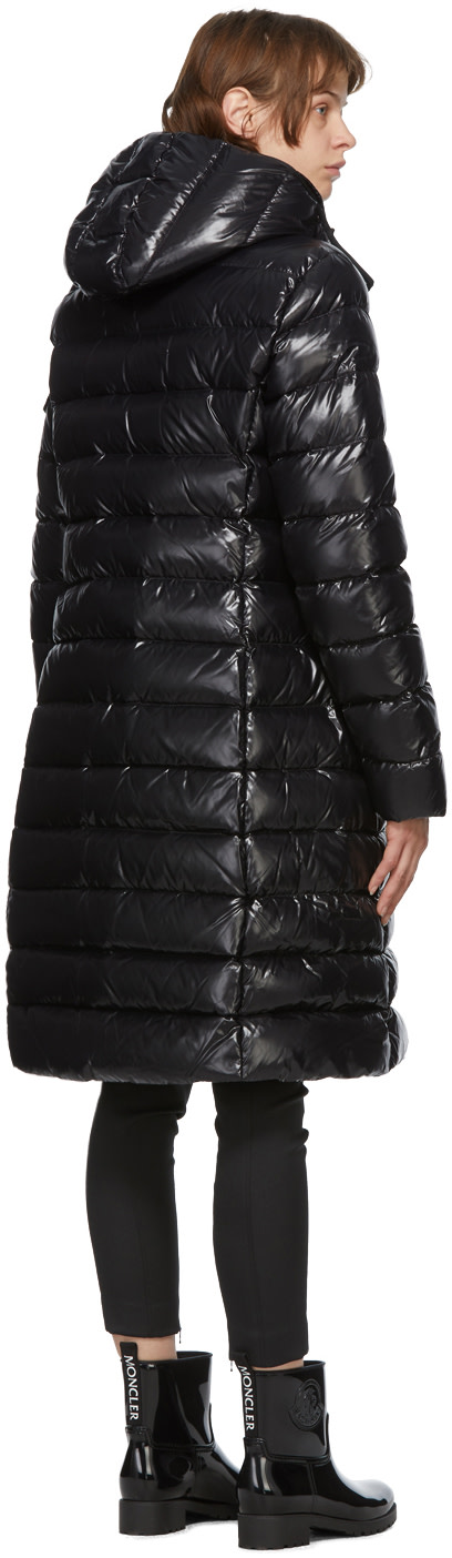 Moncler: Black Down Moka Coat | SSENSE Canada