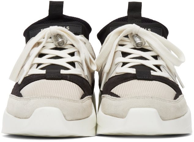Fear of God ESSENTIALS - Black & Beige Sock Runner Sneakers