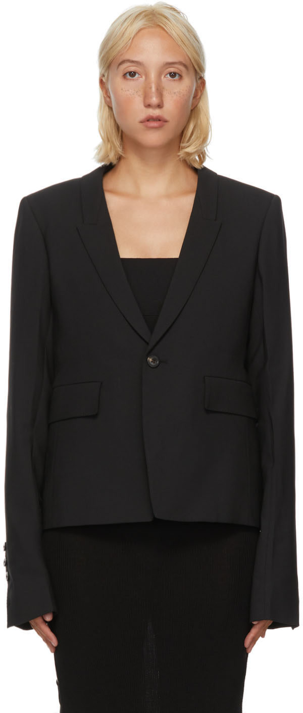 Rick Owens - 블랙 울 블레이저