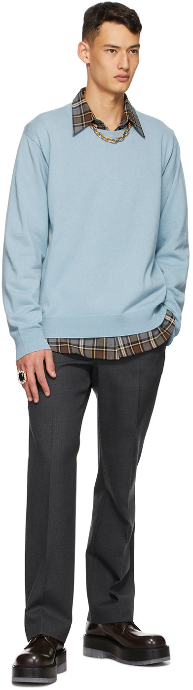 Dries Van Noten: Blue Cashmere Sweater | SSENSE