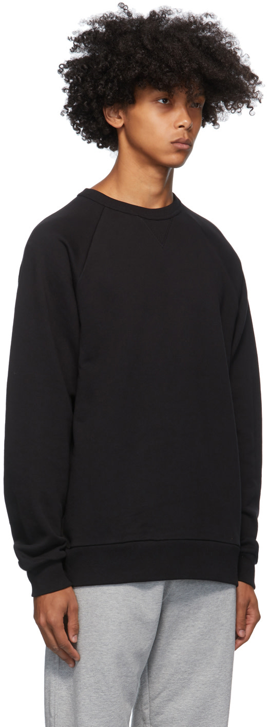 あき⭐︎DRIES VAN NOTEN ラッフルスウェットシャツ Dries Van Noten: ブラック ラグラン スウェットシャツ | SSENSE 日本