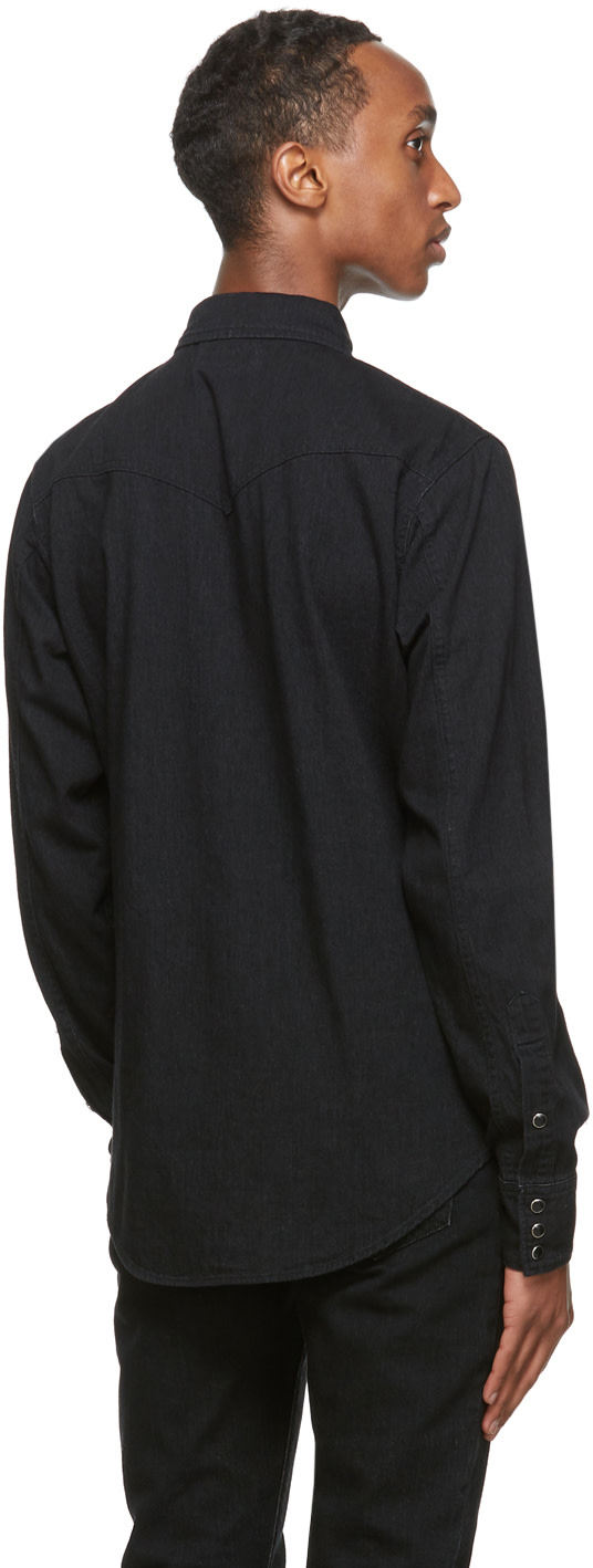 Saint Laurent: Black Denim Classic Western Shirt | SSENSE