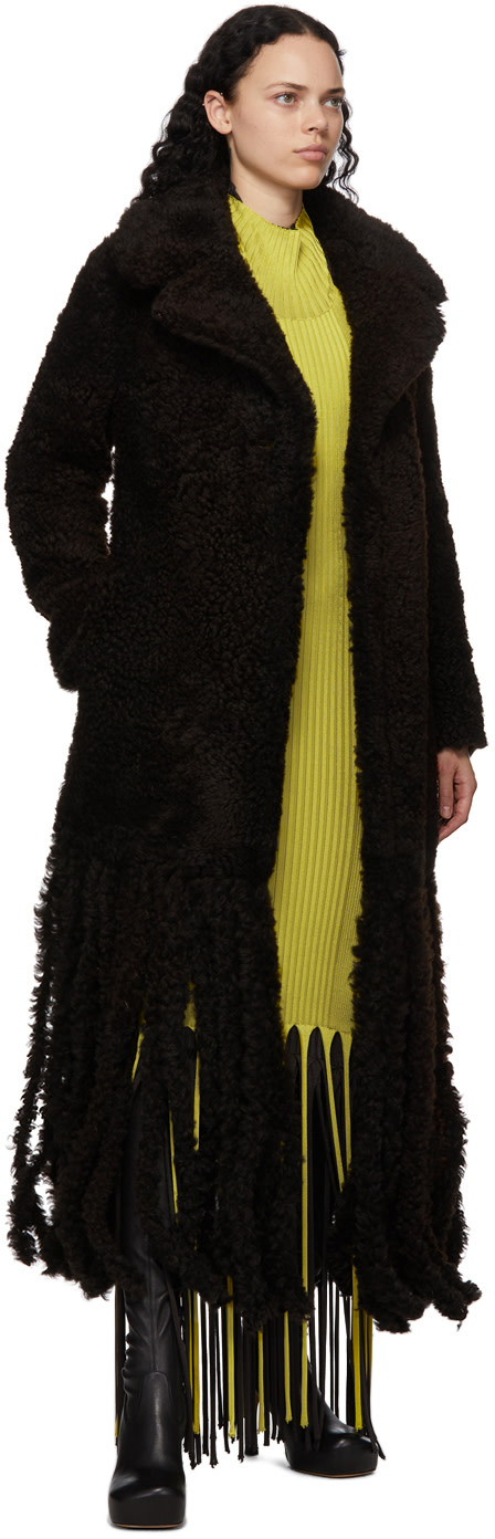 Bottega Veneta: Green & Brown Viscose Twist Fringe Dress | SSENSE Hong Kong SAR China Bottega Veneta: Green & Brown Viscose Twist Fringe Dress | SSENSE Hong Kong SAR China