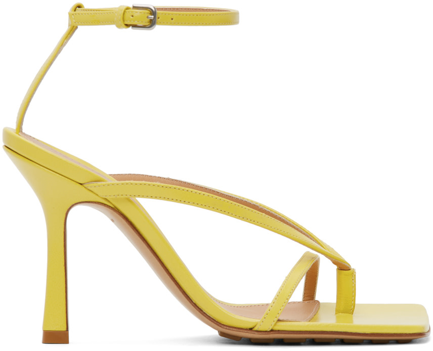 Bottega Veneta: Yellow Stretch Sandals | SSENSE