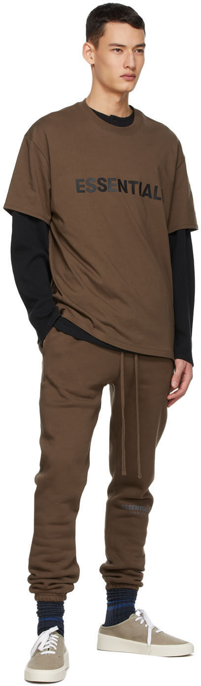Fear of God ESSENTIALS - SSENSE Exclusive Brown Logo T-Shirt