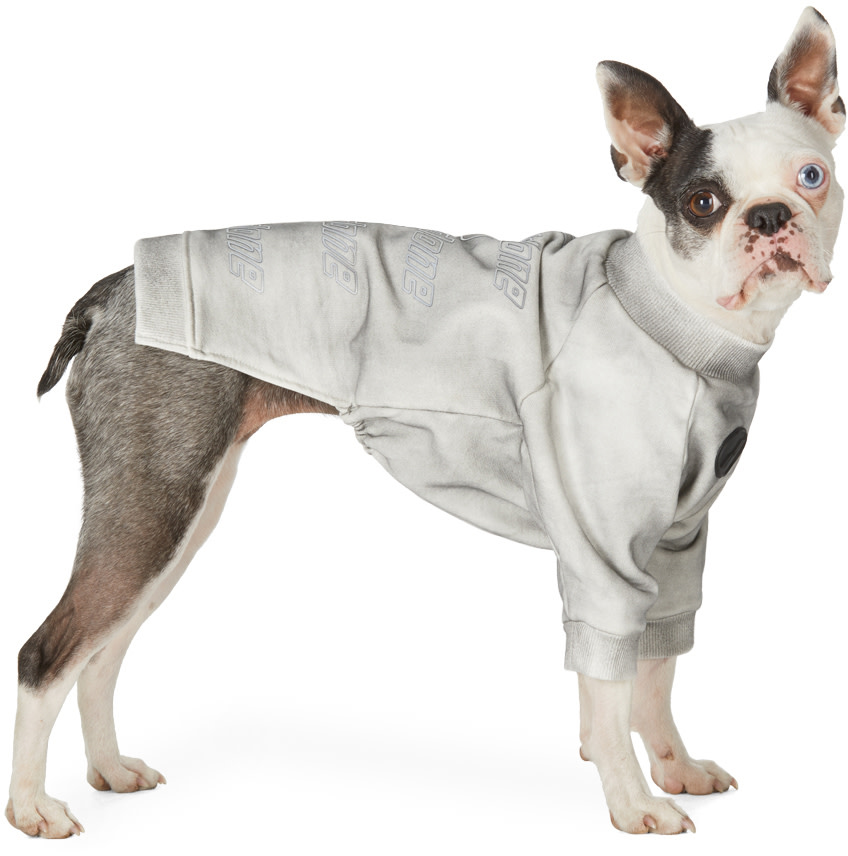 We11done - Animaux | Pull molletonné gris à logos exclusif à SSENSE