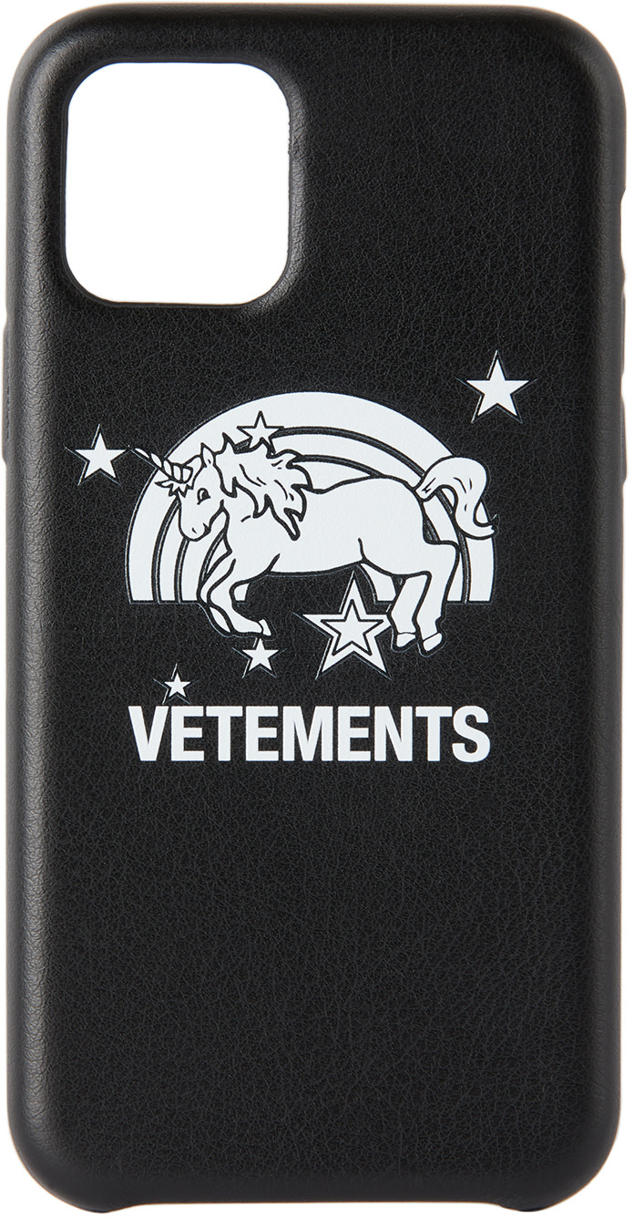 VETEMENTS - 블랙 유니콘 아이폰 11 프로 케이스