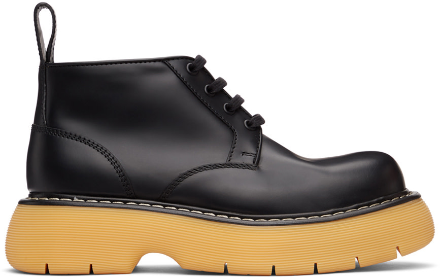 【ぽんぽん】BOTTEGA VENETA ラグブーツ 37 ブラック Bottega Veneta: Black 'The Bounce' Boots | SSENSE