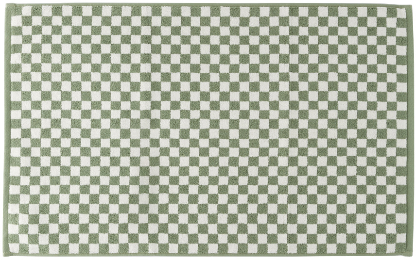 Baina - Tapis de bain Beppu vert et blanc