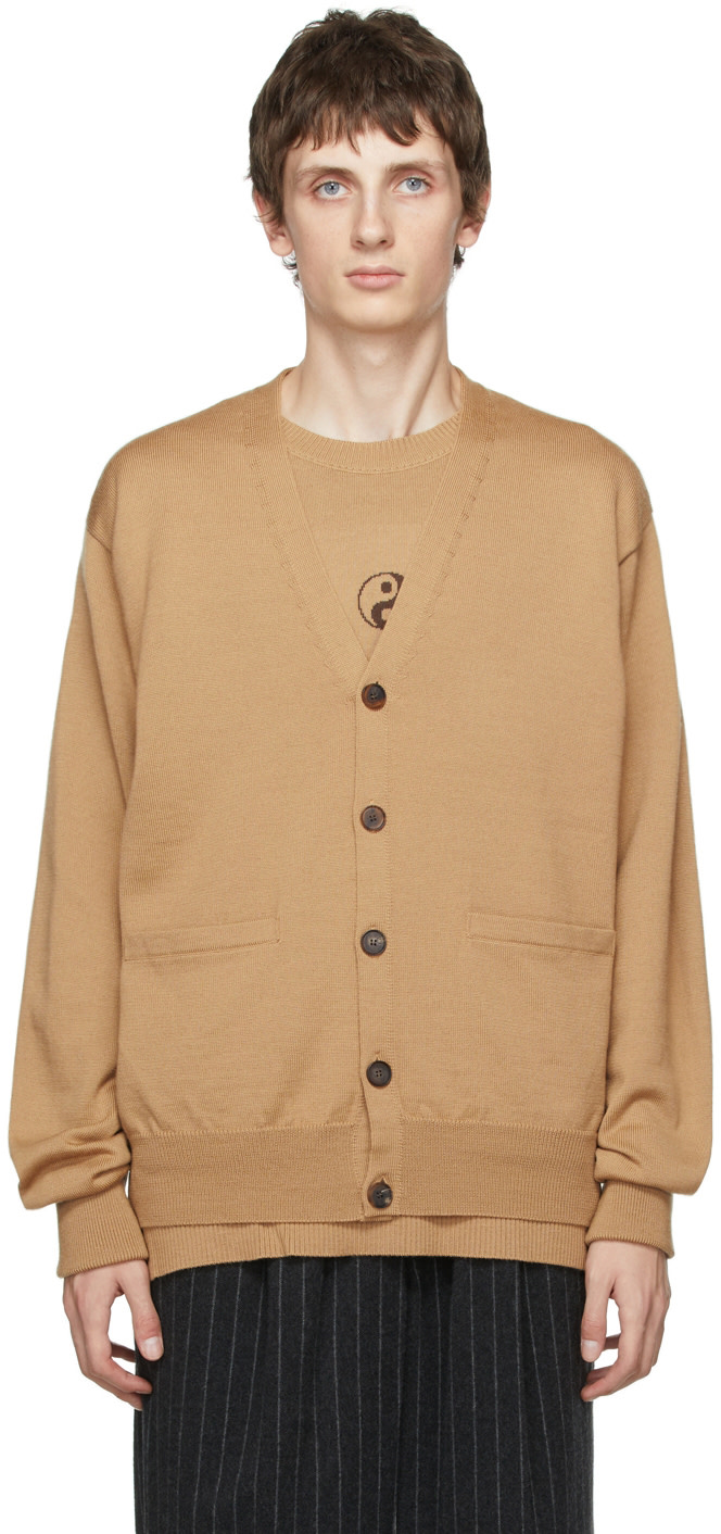 BED J.W. FORD - Beige Wool Buttoned Cardigan