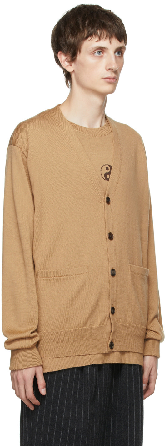 BED J.W. FORD - Beige Wool Buttoned Cardigan