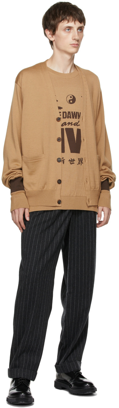BED J.W. FORD - Beige Wool Buttoned Cardigan