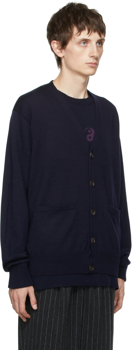 BED J.W. FORD - Navy Wool Buttoned Cardigan