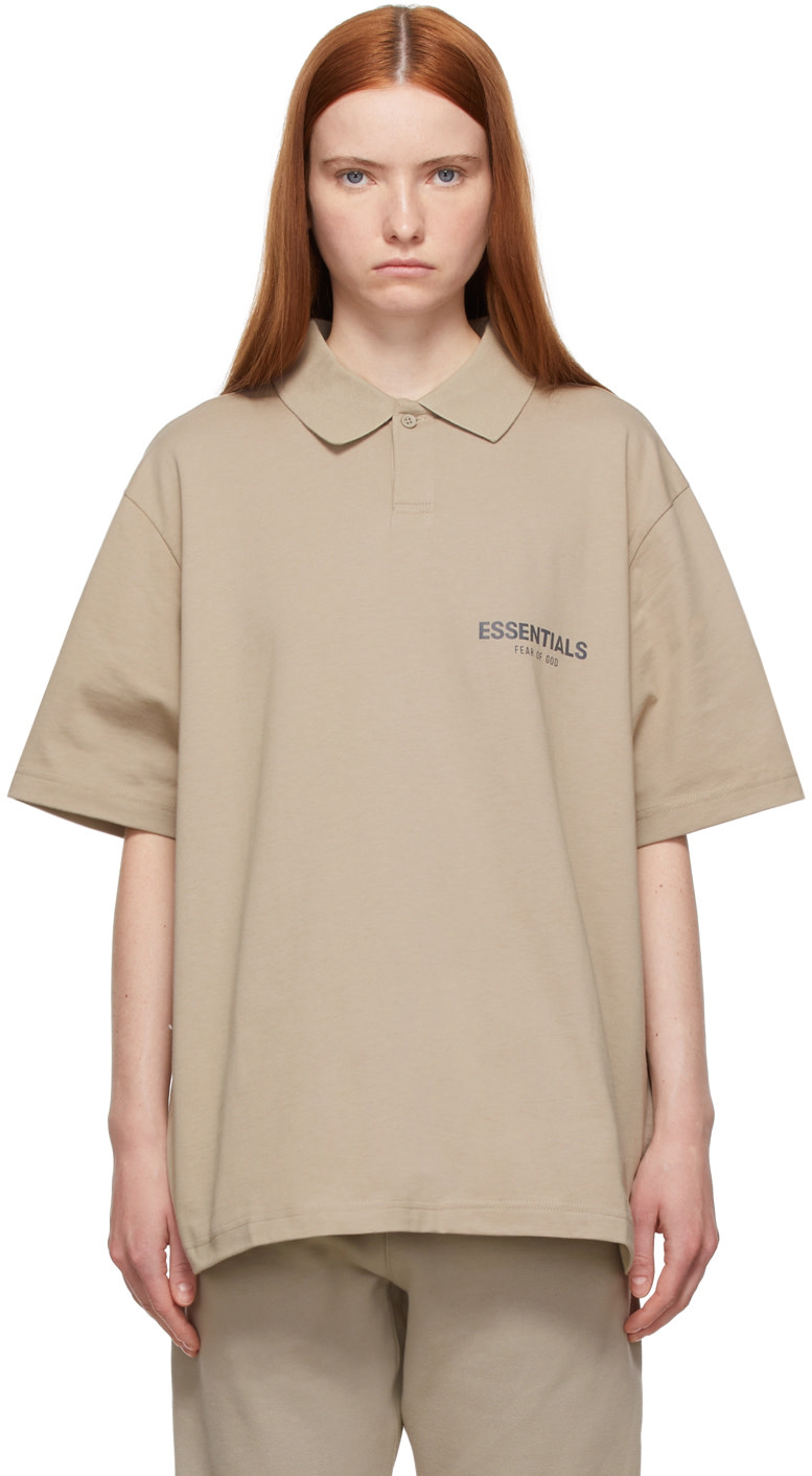Fear of God ESSENTIALS - Tan Jersey Polo
