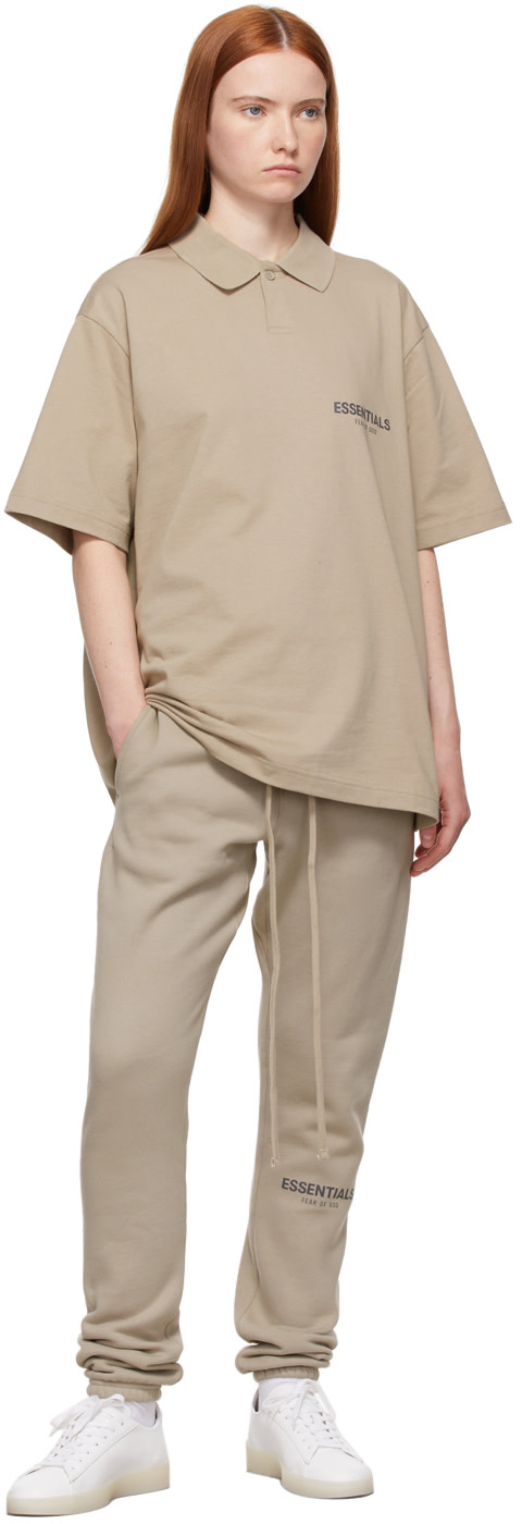 Fear of God ESSENTIALS - Polo brun clair en coton