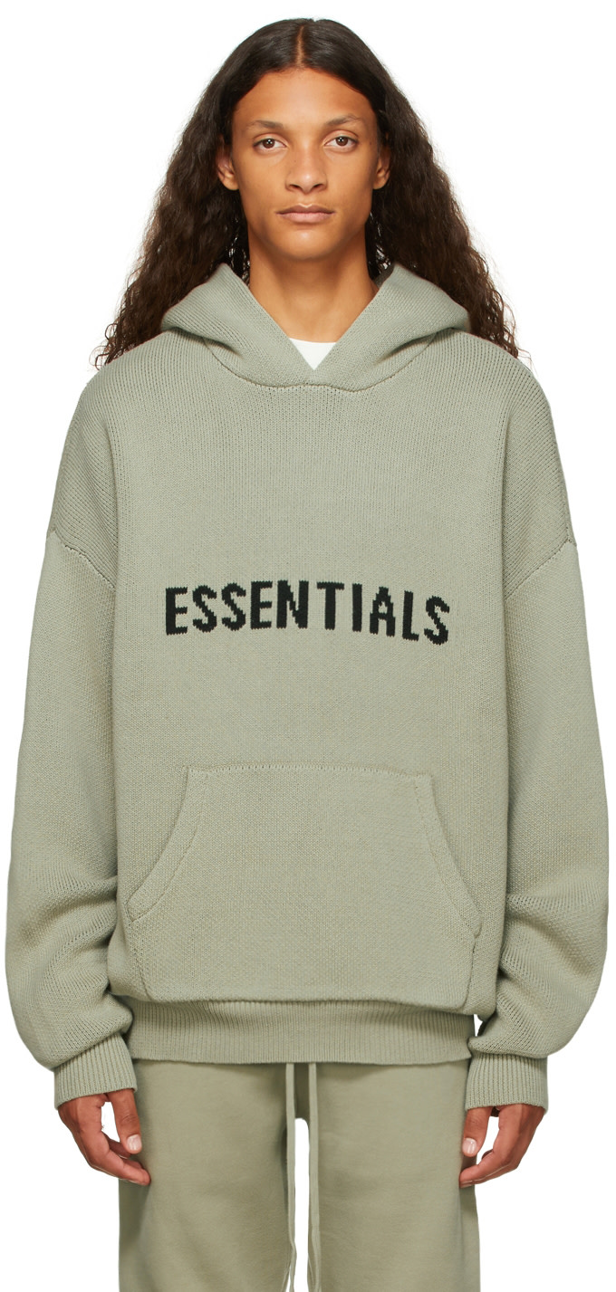 Fear of God ESSENTIALS - Green Knit Hoodie