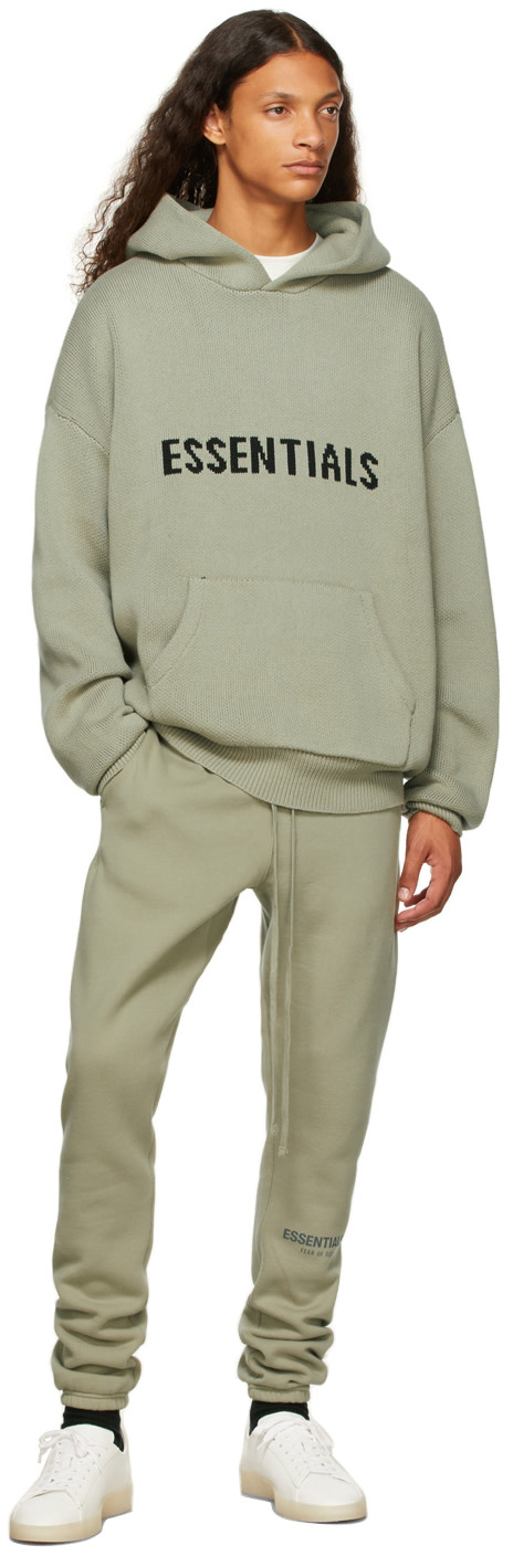 Fear of God ESSENTIALS - Green Knit Hoodie