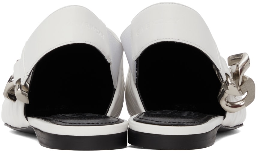 Givenchy - White G Chain Slingback Mules