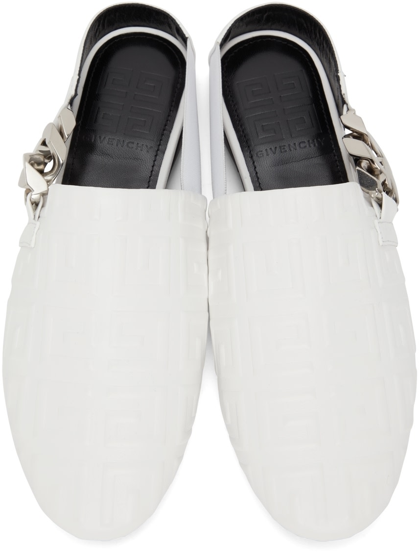 Givenchy - White G Chain Slingback Mules