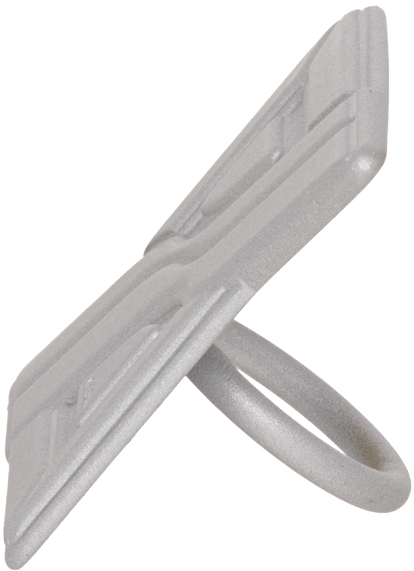 We11done - Bague chevalière argentée à logo