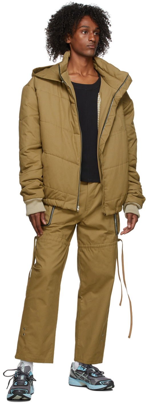 Phlemuns - SSENSE Exclusive Beige Pocketless Drawstring Cargo Pants