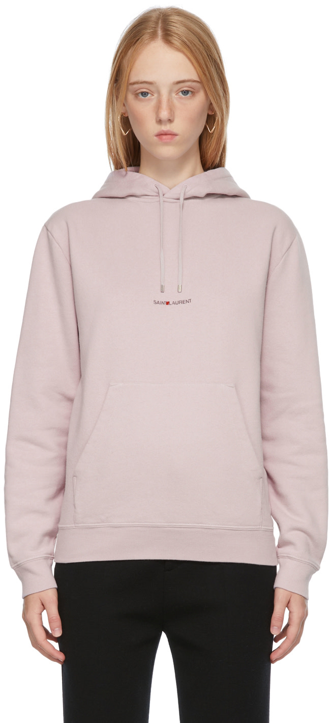 Saint Laurent - Pull à capuche Rive Gauche mauve