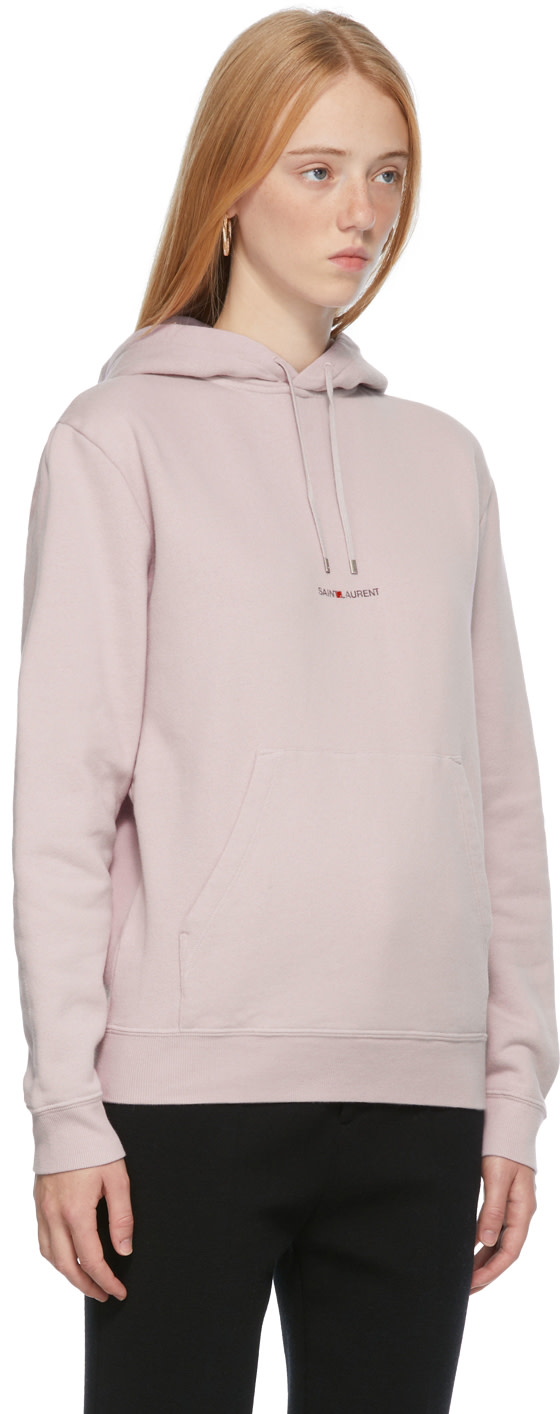Saint Laurent - Pull à capuche Rive Gauche mauve