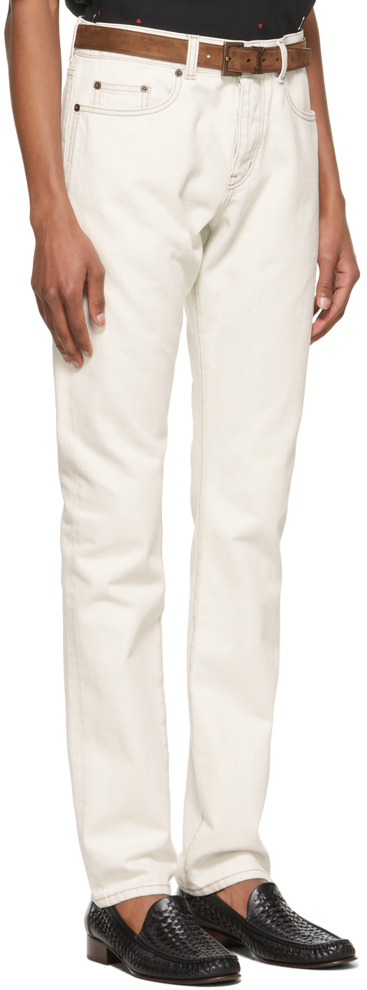 Saint Laurent - Jean ajusté blanc cassé