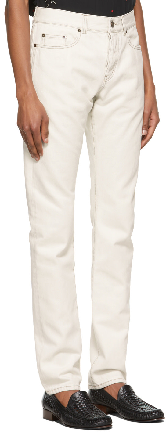 Saint Laurent - Jean ajusté blanc cassé