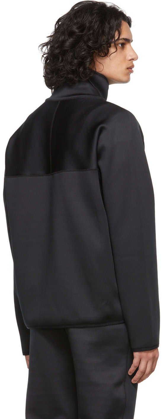 AMI Paris: Black Ami Paris Half-Zip Sweatshirt | SSENSE Canada