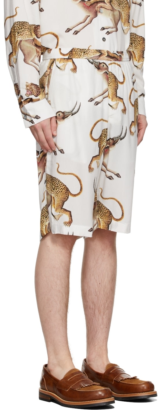 Endless Joy - Short de surf blanc à motif graphique