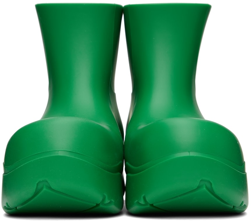 Bottega Veneta: Green Puddle Boots | SSENSE