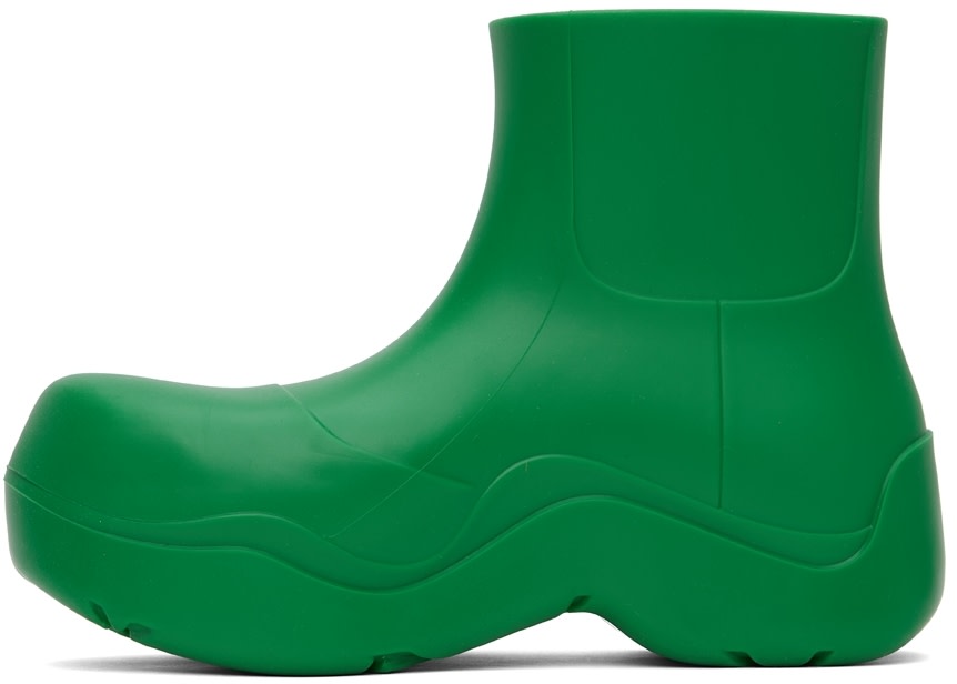 Bottega Veneta: Green Puddle Boots | SSENSE