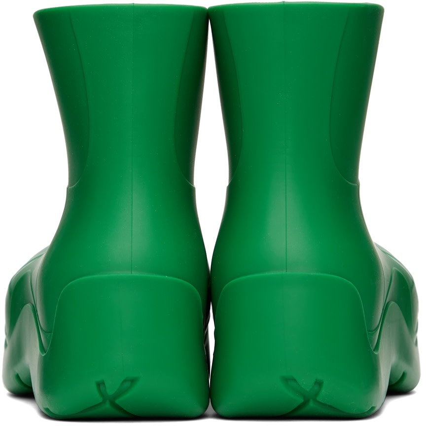 Bottega Veneta: Green Puddle Boots | SSENSE