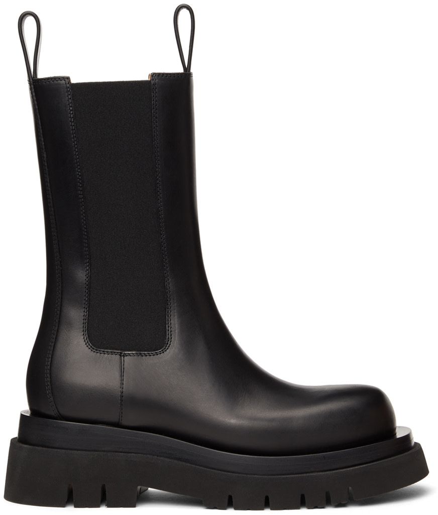 Bottega Veneta: Black 'The Lug' Boots | SSENSE Canada
