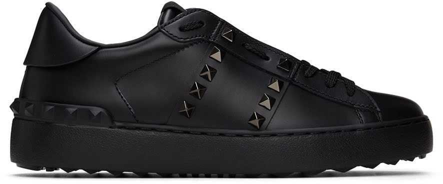 Valentino Garavani - Baskets noires à clous Rockstud